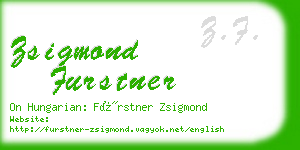 zsigmond furstner business card